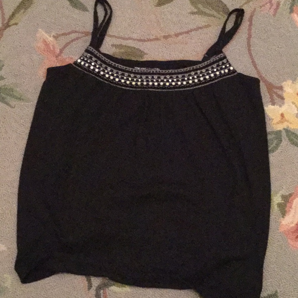 ☀️New York & Co knit cami, bead trim size M